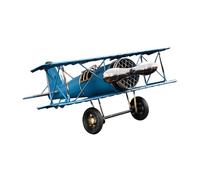Genérico Modelo de biplano de Hierro: Estatua de aviónretro, decoración de avióncoleccionable, Acento de Escena de fotografía, Pieza de exhibición Interior | Escultura de aviónvintage Hecha a Mano c