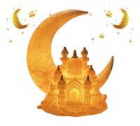 Genérico Modelo de Mezquita | Figurina 3D De Festival De Medio Oriente con Luz LED | Festivo De Estatuilla,para Coleccionistas Amantes De La Artesanía Hogar Oficina Dormitorio Salón