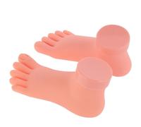 Genérico Modelo de Práctica de Arte de Uñas para Entrenamiento de Manicura, 2 Piezas de Silicona Ligera para Mujer y Niña, Pie Derecho E Izquierdo Beige