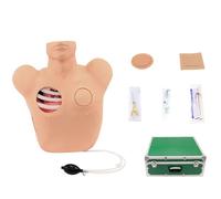 Genérico Modelo de Punción y Drenaje del Pecho Humano, Entrenamiento de Operación de Drenaje Cerrado para Neumotórax e Hidrotórax con Maletín Portátil de Aluminio