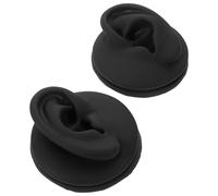 Genérico Modelo para Profesionales y Principiantes en Salones 2 Piezas de Oreja Negra de Silicona para Práctica de Piercing y Exhibición de Joyería, Portátil, Flexible