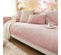 Genérico Modern Cream Vertical Stripes Couch Cover for All Seasons, Solid Color Striped Weave Textured Sectional Couch Covers, Soft Reversible Anti-Slip Washable Sofa Cushion Covers