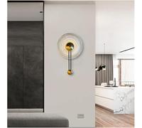 Genérico Modern Glass Wall Lamp Living Room TV Background Wall Round Decorative Mirror Light Simple Bedroom Bedside Loft Lamp LED, luz de Techo
