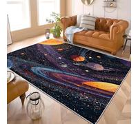 Genérico Modernas Franela Alfombra Estampada Anime Universo Planetas 80x150 cm Antideslizante Lavable Pelo Corto Alfombras PúRpura para Sala Estar Dormitorio Pasillo Espacio Interior