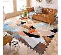 Genérico Modernas Franela Alfombra Estampada GeometríA Abstracta 140x200 cm Antideslizante Lavable Pelo Corto Alfombras MarróN para Sala Estar Dormitorio Pasillo Decorar Interior