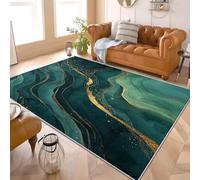 Genérico Modernas Franela Alfombra Estampada Lujo Arte MáRmol Textura 140x200 cm Antideslizante Lavable Pelo Corto Alfombras Verde Oscuro para Sala Estar Dormitorio Pasillo Espacio Interior