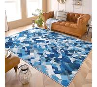 Genérico Modernas Franela Alfombra Estampada PatróN De Textura De Camuflaje 140x200 cm Antideslizante Lavable Pelo Corto Alfombras Azul Y Blanco para Sala Estar Dormitorio Pasillo Espacio Interior