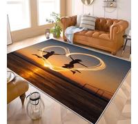 Genérico Modernas Franela Alfombra Estampada Tema De CorazóN RomáNtico 80x150 cm Antideslizante Lavable Pelo Corto Alfombras Naranja para Sala Estar Dormitorio Pasillo Espacio Interior