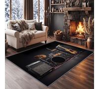 Genérico moderno 180 x 240 cm suave alfombra de dormitorio, moqueta, música, batería de guitarra, lavable, antideslizante, alfombra de sala de estar, moqueta para sala de estar, dormitorio infantil