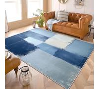 Genérico Moderno Alfombra para Decoración Hogar 140x200 cm GeometríA Abstracta Antideslizante Alfombra Lavable Interior Tapetes Pelo Corto Azul para Salón, Dormitorio, Comedor Habitación Juvenil
