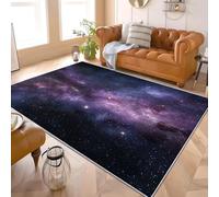 Genérico Moderno Alfombra para Decoración Hogar 160x230 cm Universo Cielo Estrellado Planetas. Antideslizante Alfombra Lavable para Salón, Dormitorio, Comedor PúRpura Interior Tapetes Pelo Corto