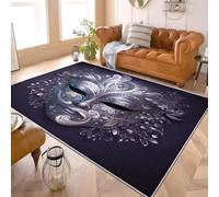 Genérico Moderno Alfombra para Decoración Hogar 60x90 cm MáScara De Arte MíStico Antideslizante Alfombra Lavable para Salón, Dormitorio, Comedor PúRpura Interior Tapetes Pelo Corto