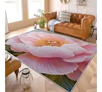 Genérico Moderno Alfombra para Decoración Hogar 80x150 cm Flores RomáNticas, Rosas Antideslizante Alfombra Lavable Interior Tapetes Pelo Corto Rosa para Salón, Dormitorio, Comedor Habitación Juvenil