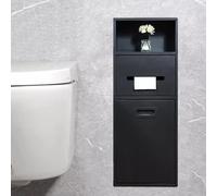 Genérico Moderno nicho de Ducha de Acero Inoxidable Negro y Organizador de baño Compacto con portarrollos de Pared y Cubo de Basura. Elegante Estante de Almacenamiento para Espacios pequeños, 19,8 x