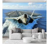 Genérico moderno papel pintado panorámico 350 x 256 cm, deporte avión cielo papel pintado no tejido para salón dormitorio - azul gris claro XXL mural Art decoración póster para oficina