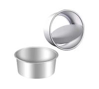 Genérico Molde compatible for pasteles de 15 cm (6 pulgadas), aleación aluminio con ánodo fondo vivo, bandeja for hornear, molde redondo for(2Pcs)