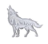 Generico Molde de silicona de lobo -da -, Lobo Ornamento Luna Luna, molde de decoración de resina epoxi estilo animal, molde innovador artesanal para la decoración de