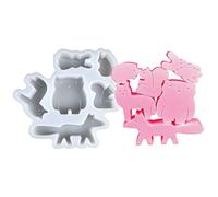 Generico Molde de silicona para animales de resina - Molde de silicona para yeso con extracción fácil para artistas y aficionados al bricolaje