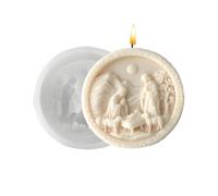 Generico Molde de silicona para belén de Navidad, silicona 3D | Religioso nacimiento de Jesús con liberación fácil, para escayola y resina, Navidad 3D hecha a mano | Decoración