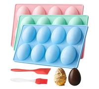 Genérico Molde de silicona para huevos de Pascua | 3 Piezas Alimenticio Antiadherente DIY - Moldes de Huevo de Silicona para Decoración,para caramelos, decoración de pasteles, helados,