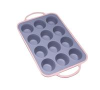 Genérico Molde de Silicona para Muffins - Molde para Galletas Antiadherente de 12 Cavidades - De Silicona Para Hornear - Para Huevo Pan Pastel Tarta De Queso Tarta Horno