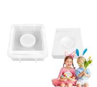 Genérico Molde de Silicona para Portavelas, Modelo de Conejo para Fundición, Molde De Silicona Para Portavelas De Pascua, para Amantes del DIY, Yeso, Fiesta, Arcilla, Jabón, Vacaciones, Cumpleaños