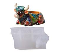 Generico Molde Highland - Molde de estatua Highland Cow, 3D con forma de extensión para jardín, Halloween, granja, césped, guardería, Navidad o escuela