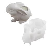 Generico Molde para candelabro con forma de conejo - Molde de silicona de Pascua | de yeso para conejos para adornos perfumados | Material flexible de fácil extracción - para proyectos de AR