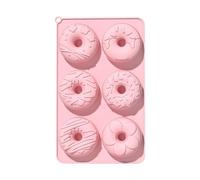 Genérico Molde Para Donuts - Bandeja Con 6 Cavidades Segura Antiadherente Y Apta Para Alimentos | Molde Donut Silicona - Uso En Cocina Casera Hogar Familia Doméstico Microondas Congelador Horno