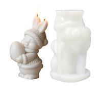 Generico Molde para manualidades con forma de conejo de Pascua - Molde de silicona en 3D, flexible y reutilizable con precisión, forma de fundición artística con textura, herramienta hecha a mano