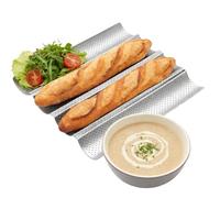 Genérico Molde Para Pan | Acero Al Carbono Perforado Con 4 Ranuras | Parrillas Para Hornear Pan Francés - Para Cocinar De Pastel Tostada Sandwich Frances En Horno Tostador Hogar