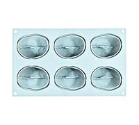Generico Molde para postre antiadherente de silicona, molde de 6 cavidades en forma de avellana 3D, resistente al calor y al congelador, para uso alimentario, para mousse, gelatina y pasteles para