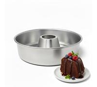 Genérico Molde Savarin 26 cm en Aluminio - Horneado Profesional, Antiadherente Natural, Cocción Uniforme con Tubo Central - Ideal Pasteles de Ángel, Bizcochos Esponjosos y Postres Caseros Premium