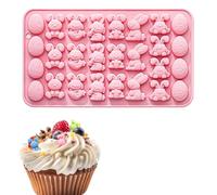 Genérico Moldes de Pascua para Chocolate | Bandeja para hornear antiadherente de alimentario,Molde de conejo de Pascua para chocolate,Para Decorar Galletas, Pasteles y Caramelos en Cocina Casera,