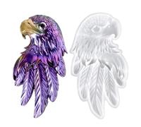 Generico Moldes de resina para joyas - Moldes de resina grandes | Transparent Silicone 3D Eagle Head Moulds | Soft Flexible Animal Mold Fôr Candy, Cake | Reusable Mold for Casting Art Crafts