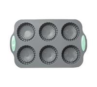 Generico Moldes de silicona para tartas | 6 tazas antiadherentes para magdalenas con diseño de flores | Molde de silicona para hornear | Christmas Chocolate Egg Bread Cookie Holiday Cooking Food Soap