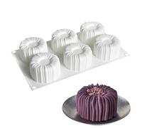Genérico Moldes De Silicona Para Tartas Mousse | Molde para pudín resistente al calor de 6 cavidades,Bandeja Elaboración Postres Franceses -, Brownie, Caramelo, Pastelería, Trufa, Gelatina