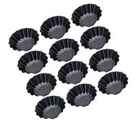 Genérico Moldes para Tartaletas de Acero al Carbono Grueso, Antiadherentes, 7.5 Cm de Diámetro, 12 Unidades, para Hornear Mini Pasteles, Tartas de Huevo y Repostería DIY en Casa