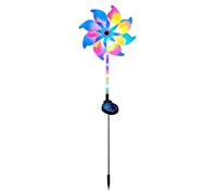 Generico Molinillo de viento solar - Carrete artístico decorativo | 34 x 14 x 5 cm, diseño colorido impermeable, estaca de jardín estable, decoración refinada para césped, patio, patio y camping