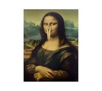 Genérico Mona Lisa baño arte de la pared humor arte del inodoro pellizcando la nariz cartel impresión decoración cuadros enmarcados para baños decoración del hogar