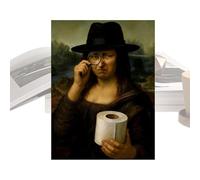Genérico Mona Lisa Bathroom Art - Canvas Funny Wall Artwork, 11.81x15.75 inches Amusing Mona Lisa Toilet Decor Painting, Modern Bathroom Wall Art Picture for Washroom, Apartment and Home Decoration