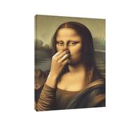 Genérico Mona Lisa Holding Her Nose Picture Poster, Humor Funny Mona Lisa Bathroom Wall Art For Home Holiday Party Decorations