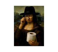 Genérico Monalisa Bathroom Art - 30x40cm Canvas Artwork, Amusing Mona Lisa Fun Wall Art for Bathroom, Washroom, Toilet Bath Dorm School Hotel Apartment Washroom, Decor Canvas Painting