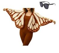 Genérico Monarch Butterfly Knit Cardigan,Open Front Crochet Butterfly Wing Cardigan Sweater,Women's Casual Comfy Knit Coverup