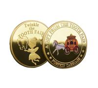 Genérico Moneda De Metal - Moneda como Recompensa por Dientes Caídos | Recuerdo Coleccionable del con Diseño De Tesoro para Niños Y Niñas - Souvenir Infantil para Colecciones