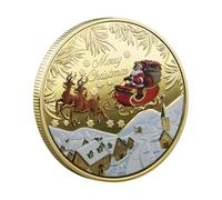 Genérico Moneda de Papá Noel - Moneda Conmemorativa de Hierro,Moneda de Recuerdo de Feliz Navidad, Moneda de Santa, Moneda de Alce, Moneda de Regalo, Moneda de desafío, Rellenos de Medias navideñas