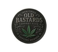 Genérico Moneda del Club de Cannabis Old Bastards, Moneda de Desafío de Miembro Vitalicio del Club de los Viejos, Monedas de Amistad con Humor Relajado de Doble Cara, Ficha Vintage Hoja Verde (#A 1)