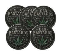 Genérico Moneda del Club de Cannabis Old Bastards, Moneda de Desafío de Miembro Vitalicio del Club de los Viejos, Monedas de Amistad con Humor Relajado de Doble Cara, Ficha Vintage Hoja Verde (#A 5)