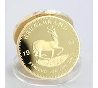 Genérico Moneda Krugerrand de Sudáfrica de Metal bañada en Oro. Moneda commemorativa Coleccionable de Paul Kruger (1967)