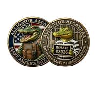 Genérico Moneta commemorativa Alligator Alcatraz: Make America Safe Again, gettone sfida alligatore Divertente a doppia faccia, moneta da Collezione con umorismo Divertente (1PC)